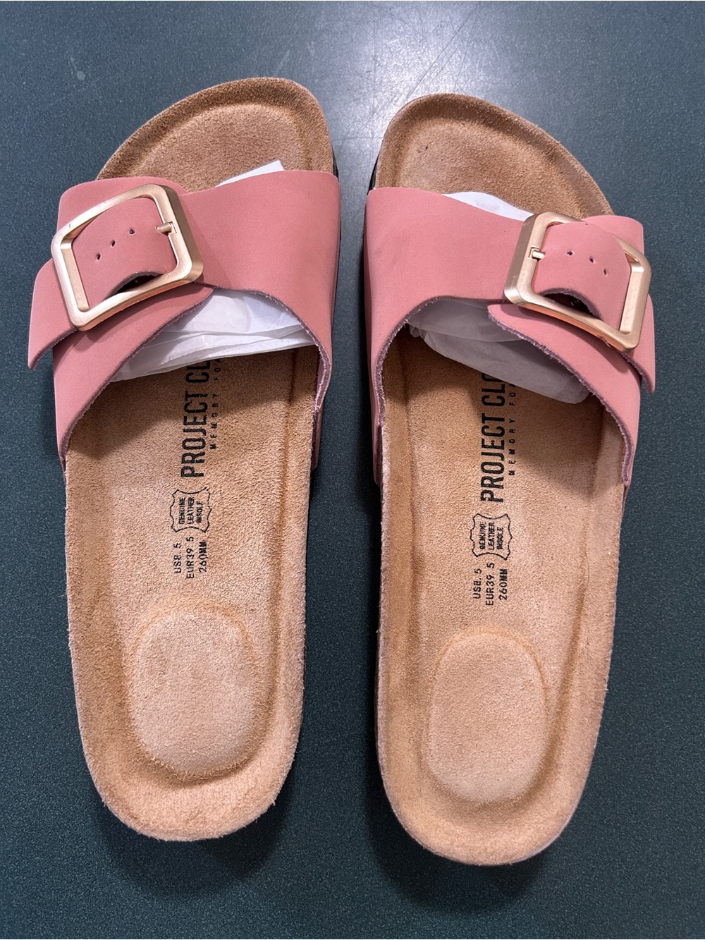 Project Cloud - Pink Buckle Slide Sandals for Women